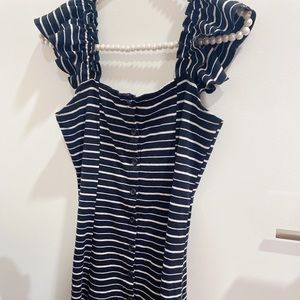 Black and white stripe flirty summer dress